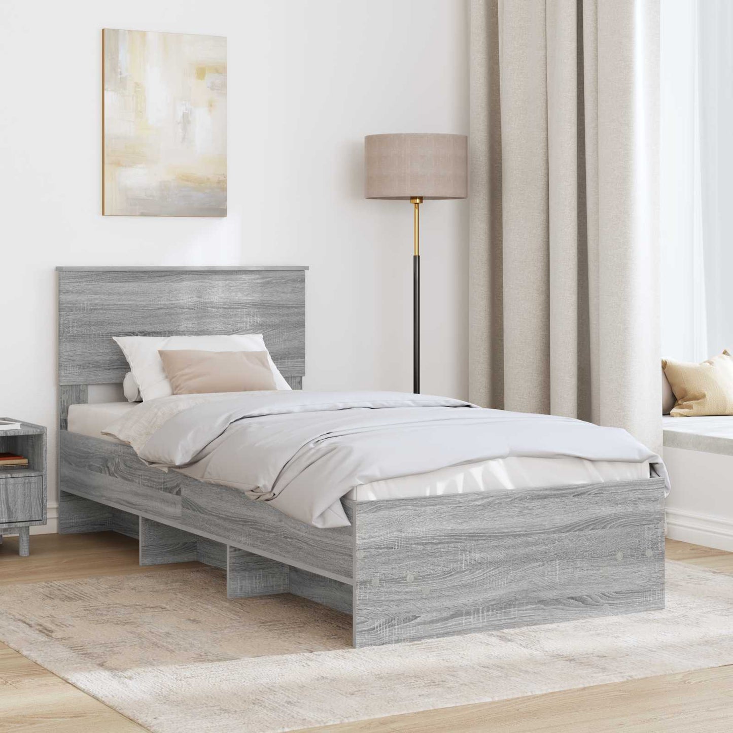 Bed Frame Grey Sonoma 80 x 200 cm Engineered Wood