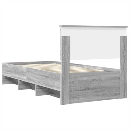Bed Frame Grey Sonoma 80 x 200 cm Engineered Wood