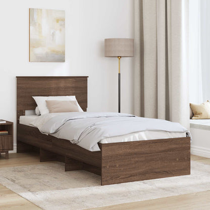 Bed Frame with Headboard Brown Oak 80 x 200 cm Engineered Wood
