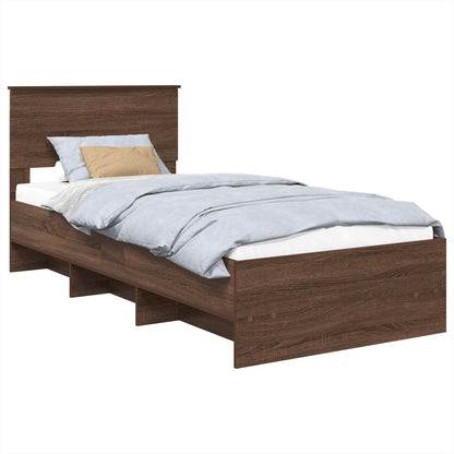 Bed Frame with Headboard Brown Oak 80 x 200 cm Engineered Wood