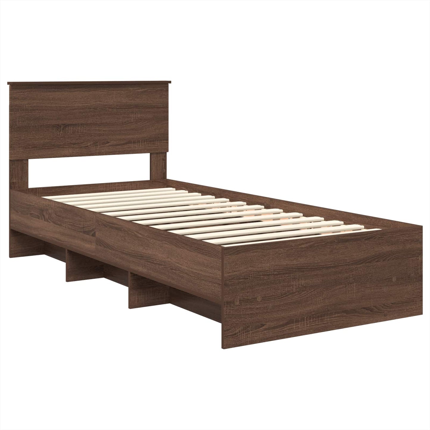 Bed Frame with Headboard Brown Oak 80 x 200 cm Engineered Wood