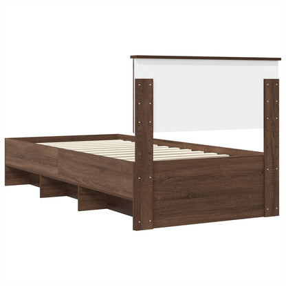 Bed Frame with Headboard Brown Oak 80 x 200 cm Engineered Wood