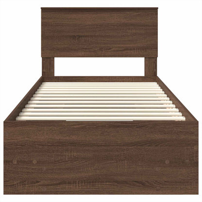 Bed Frame with Headboard Brown Oak 80 x 200 cm Engineered Wood