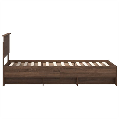 Bed Frame with Headboard Brown Oak 80 x 200 cm Engineered Wood