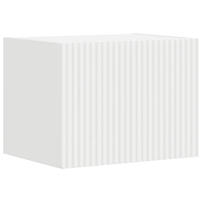 TV Wall Cabinet Set Wall-mounted 4 pcs White Engineered Wood