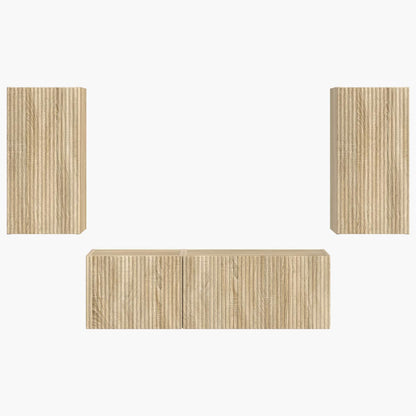 TV Wall Cabinet Set 4 pcs Sonoma Oak Engineered Wood
