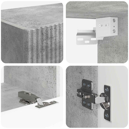 TV Wall Cabinet Set 4 pcs Concrete Grey Engineered Wood