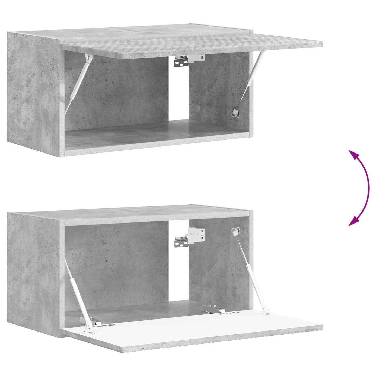 TV Wall Cabinet Set 4 pcs Concrete Grey Engineered Wood