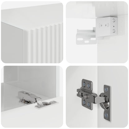 TV Wall Cabinet Set 4 pcs High Gloss White Engineered Wood