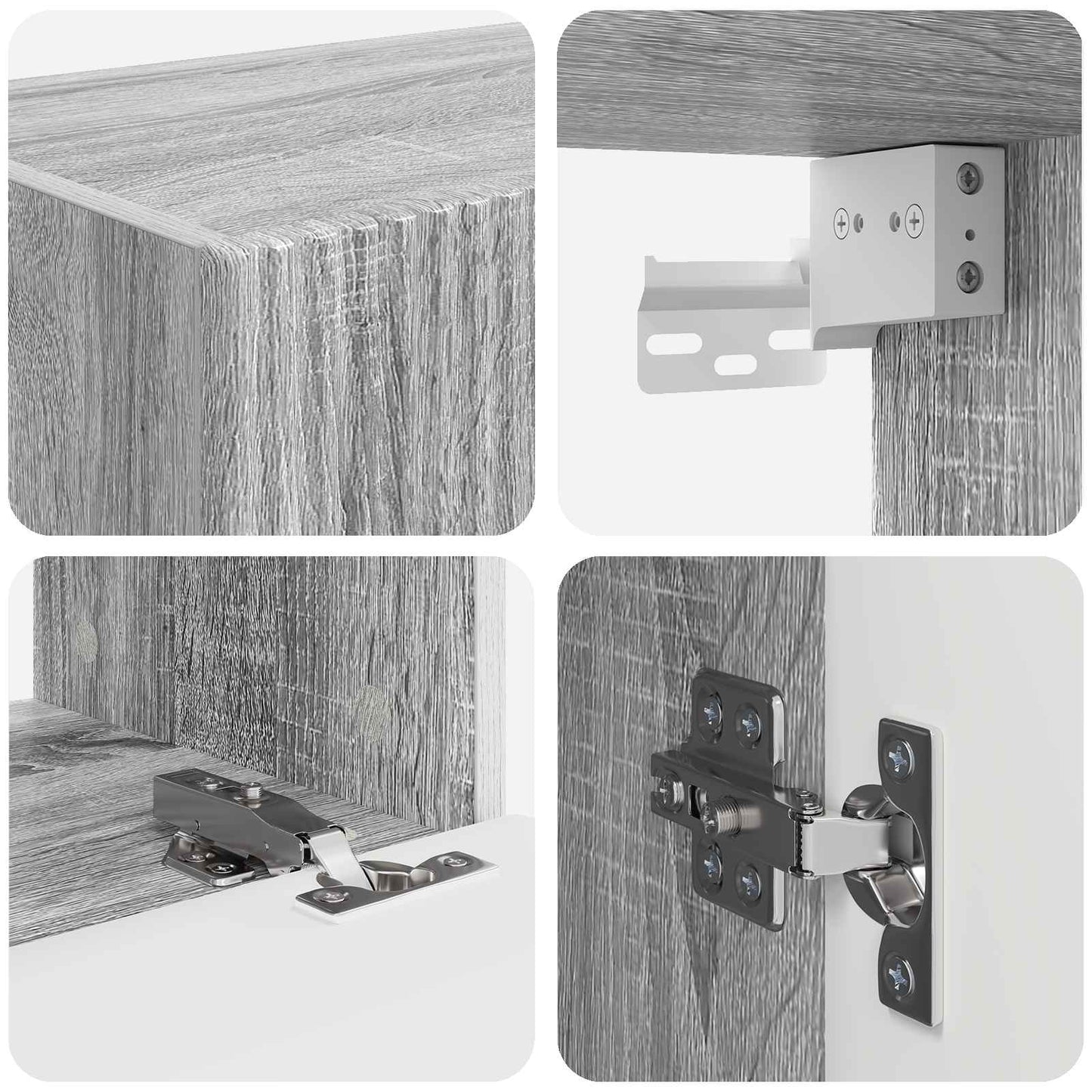 TV Wall Cabinet Set 4 pcs Grey Sonoma Engineered Wood