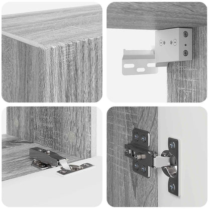 TV Wall Cabinet Set 4 pcs Grey Sonoma Engineered Wood