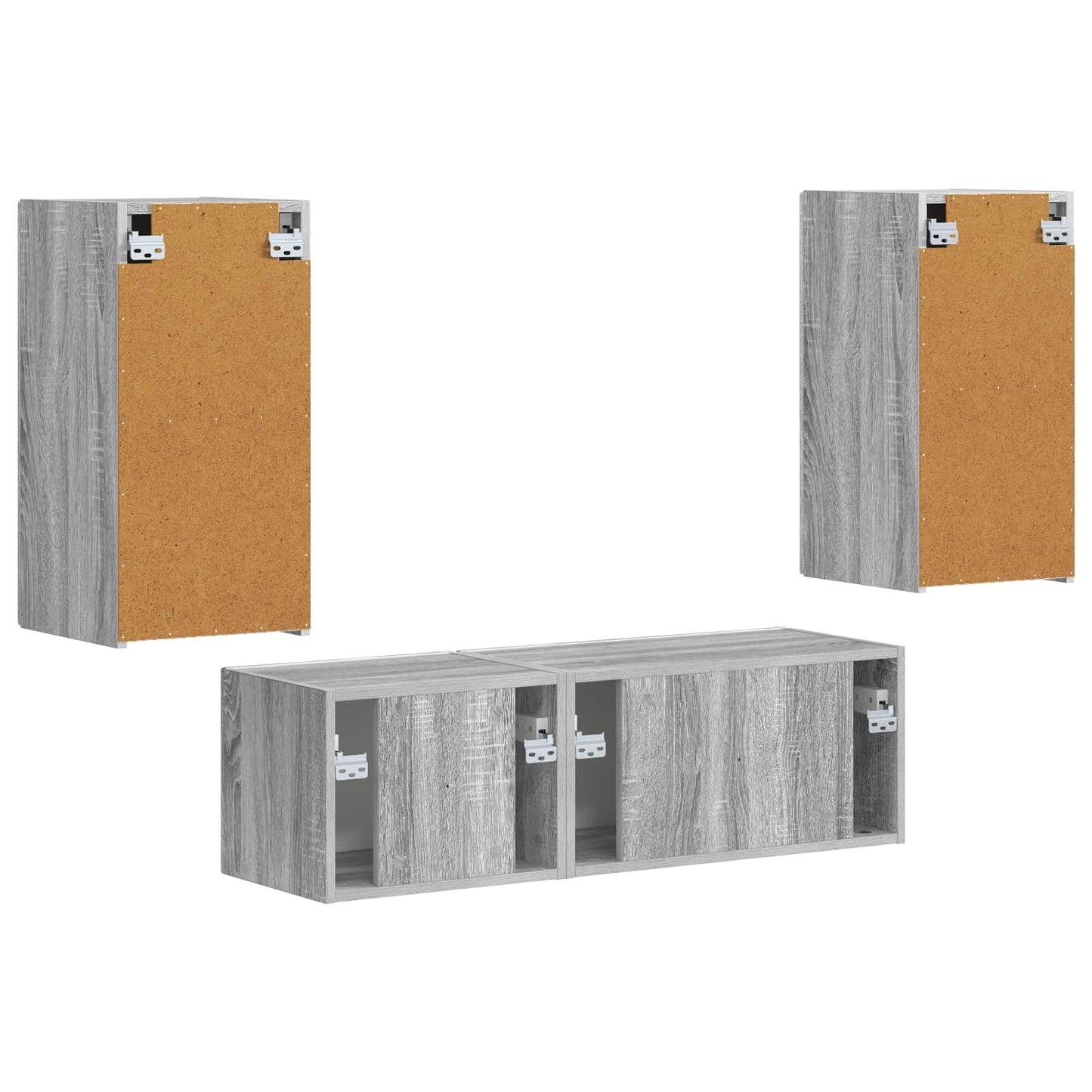TV Wall Cabinet Set 4 pcs Grey Sonoma Engineered Wood