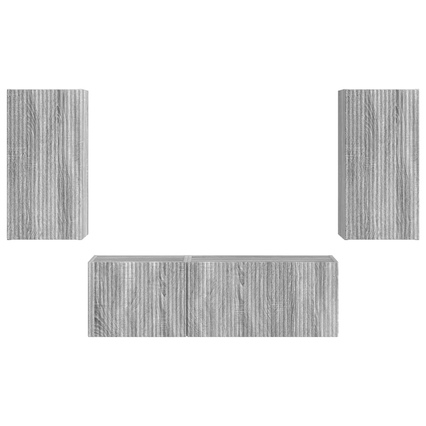 TV Wall Cabinet Set 4 pcs Grey Sonoma Engineered Wood