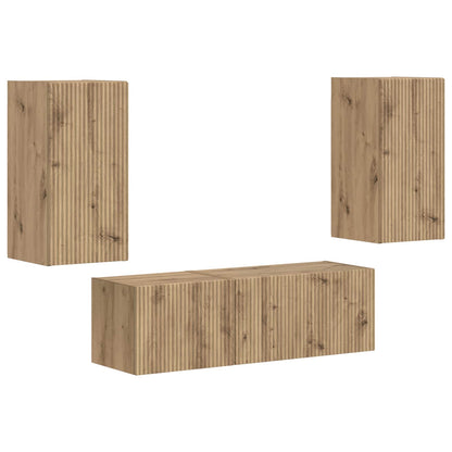 TV Wall Cabinet Set 4 pcs Artisan Oak Engineered Wood