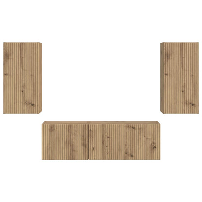 TV Wall Cabinet Set 4 pcs Artisan Oak Engineered Wood