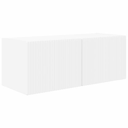 TV Wall Cabinet Set Wall-mounted 4 pcs White Engineered Wood