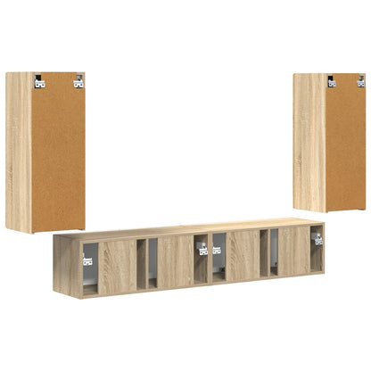 TV Wall Cabinet Set 4 pcs Sonoma Oak Engineered Wood