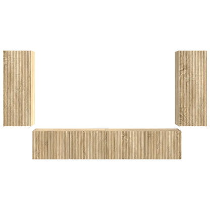 TV Wall Cabinet Set 4 pcs Sonoma Oak Engineered Wood