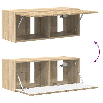 TV Wall Cabinet Set 4 pcs Sonoma Oak Engineered Wood