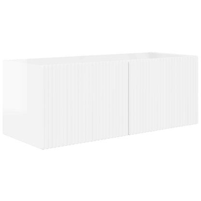 TV Wall Cabinet Set 4 pcs High Gloss White Engineered Wood