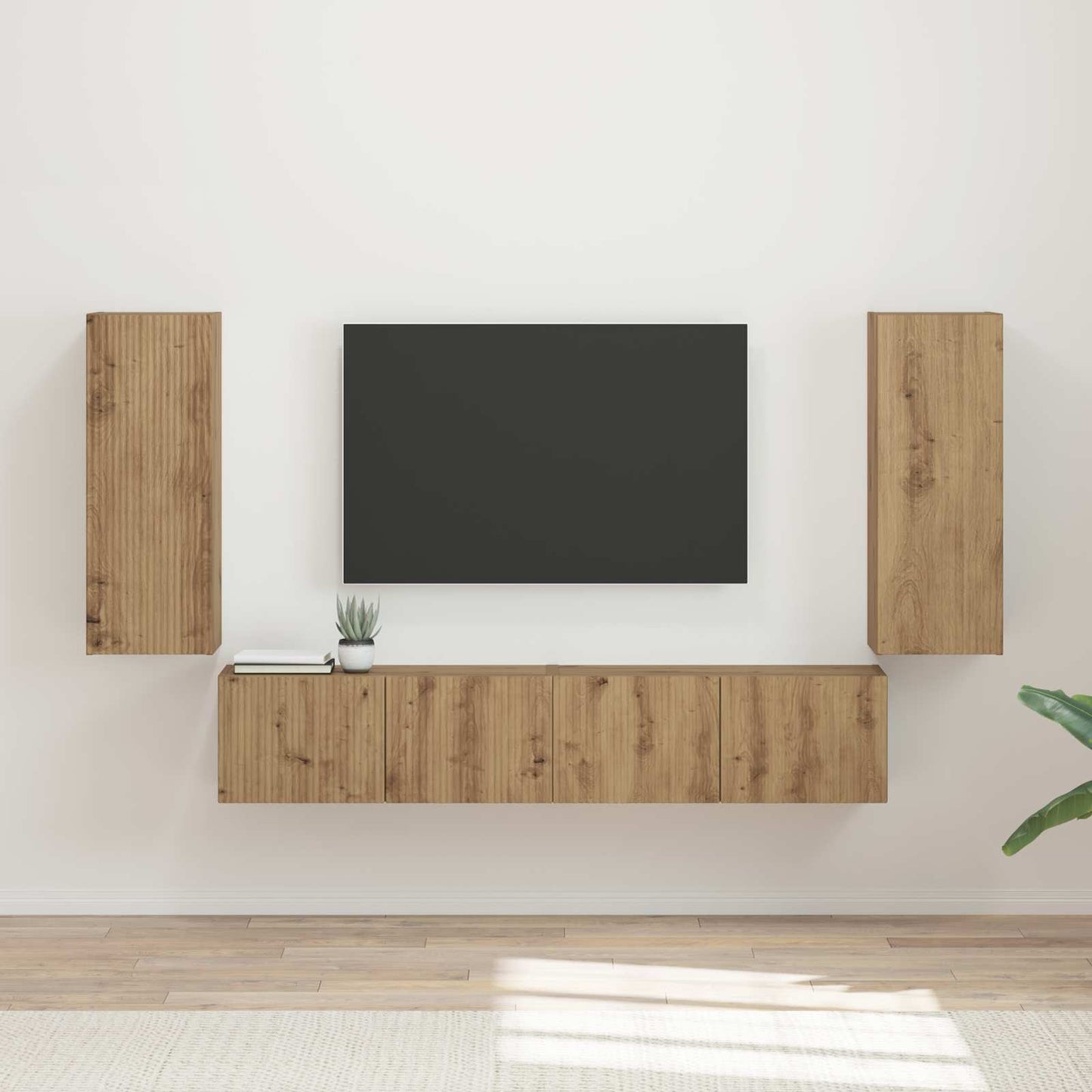TV Wall Cabinet Set 4 pcs Artisan Oak Engineered Wood
