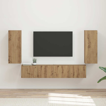 TV Wall Cabinet Set 4 pcs Artisan Oak Engineered Wood