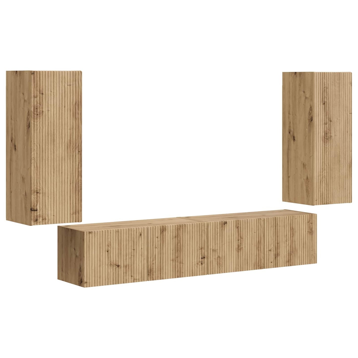 TV Wall Cabinet Set 4 pcs Artisan Oak Engineered Wood