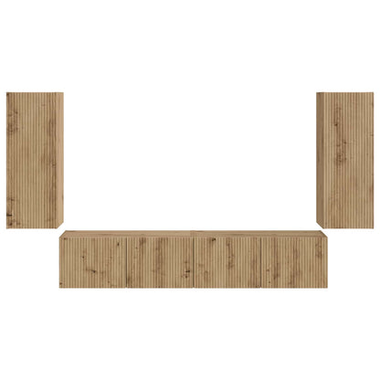 TV Wall Cabinet Set 4 pcs Artisan Oak Engineered Wood