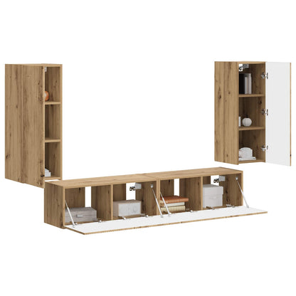 TV Wall Cabinet Set 4 pcs Artisan Oak Engineered Wood