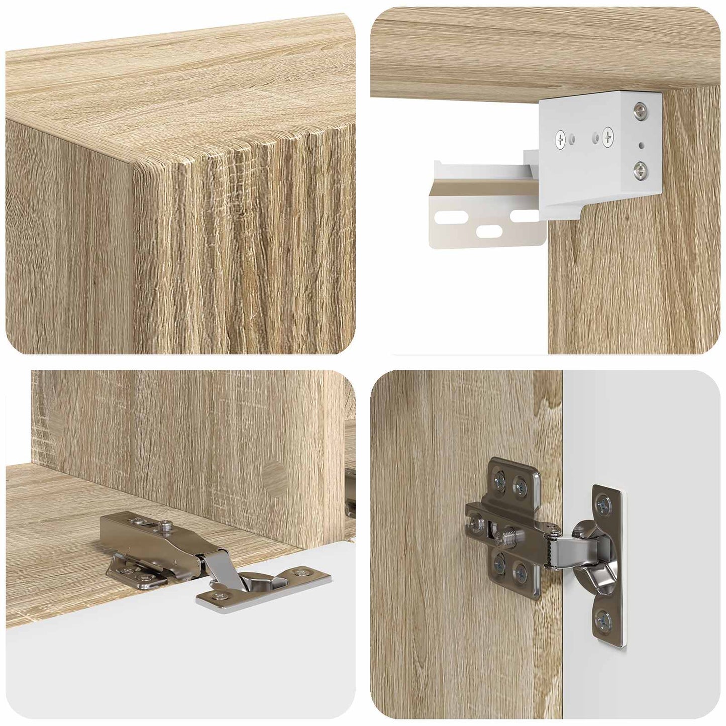 TV Wall Cabinet Set 4 pcs Sonoma Oak Engineered Wood