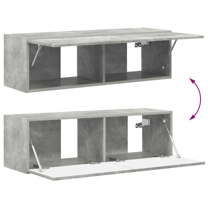 TV Wall Cabinet Set 4 pcs Concrete Grey Engineered Wood