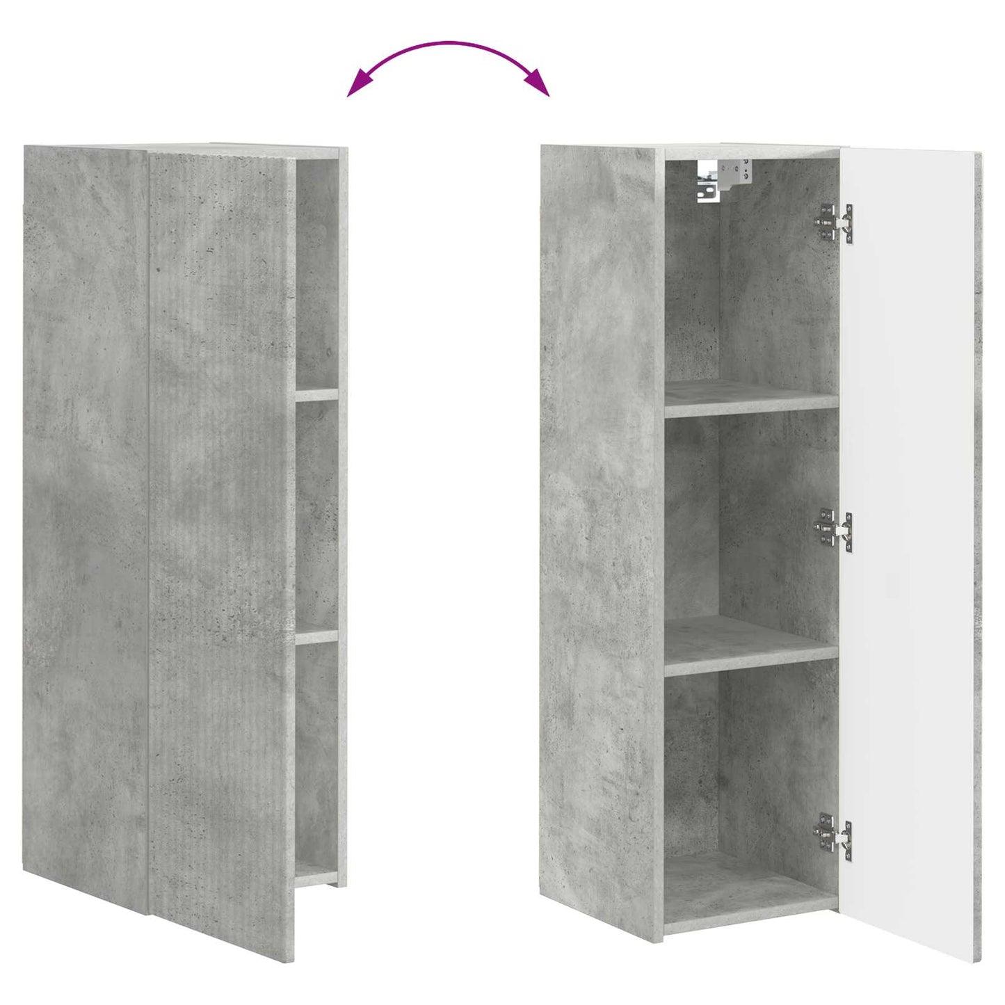 TV Wall Cabinet Set 4 pcs Concrete Grey Engineered Wood
