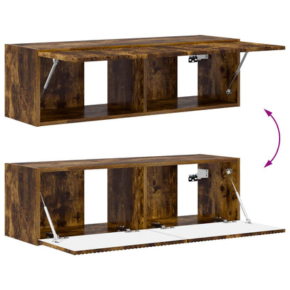 TV Wall Cabinet Set 4 pcs Smoked Oak Engineered Wood