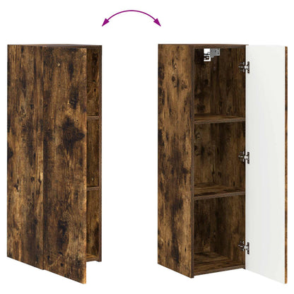 TV Wall Cabinet Set 4 pcs Smoked Oak Engineered Wood