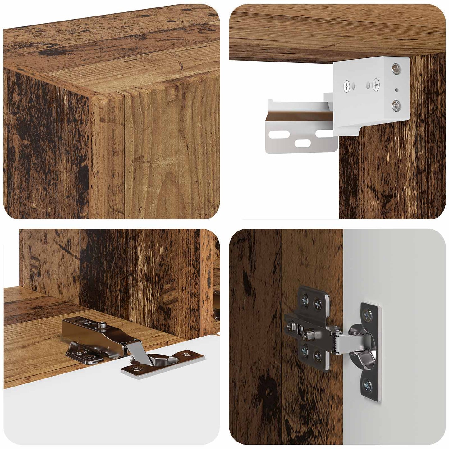 TV Wall Cabinet Set 4 pcs 29.5 x 31 x 100 cm Old Wood