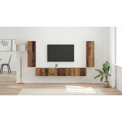 TV Wall Cabinet Set 4 pcs 29.5 x 31 x 100 cm Old Wood