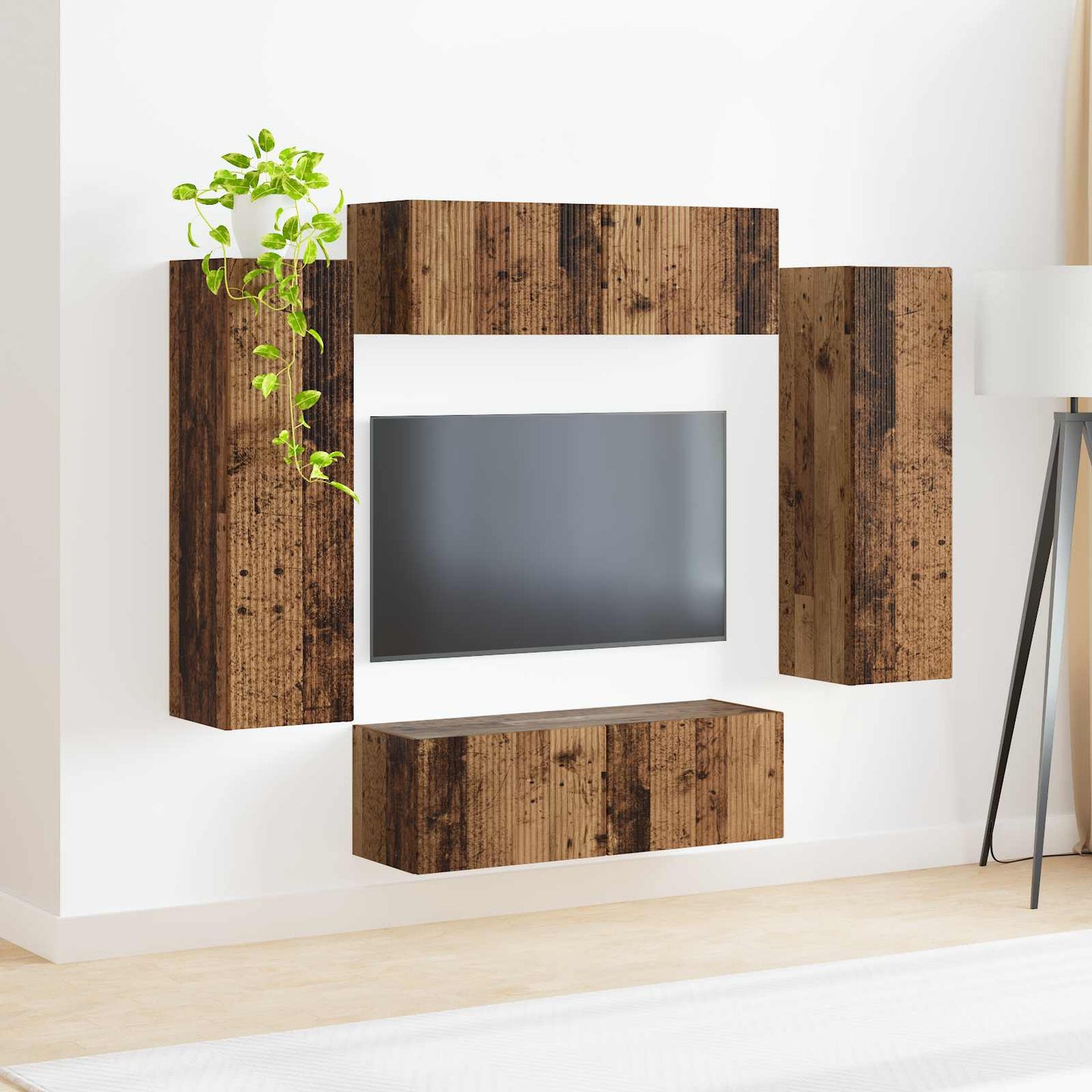 TV Wall Cabinet Set 4 pcs 29.5 x 31 x 100 cm Old Wood