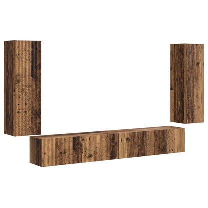 TV Wall Cabinet Set 4 pcs 29.5 x 31 x 100 cm Old Wood