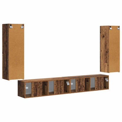 TV Wall Cabinet Set 4 pcs 29.5 x 31 x 100 cm Old Wood