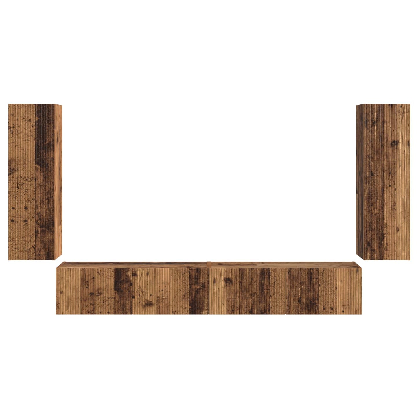 TV Wall Cabinet Set 4 pcs 29.5 x 31 x 100 cm Old Wood