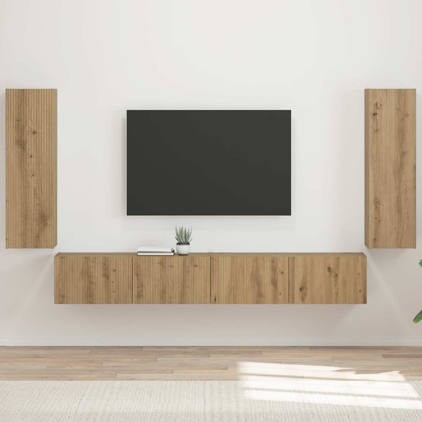 TV Wall Cabinet Set 4 pcs Artisan Oak Engineered Wood