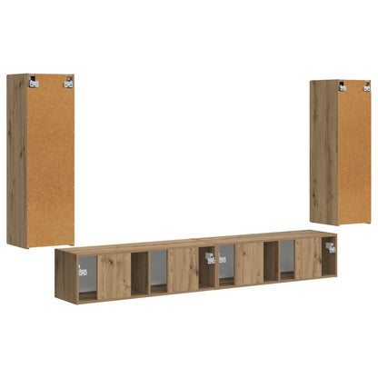 TV Wall Cabinet Set 4 pcs Artisan Oak Engineered Wood