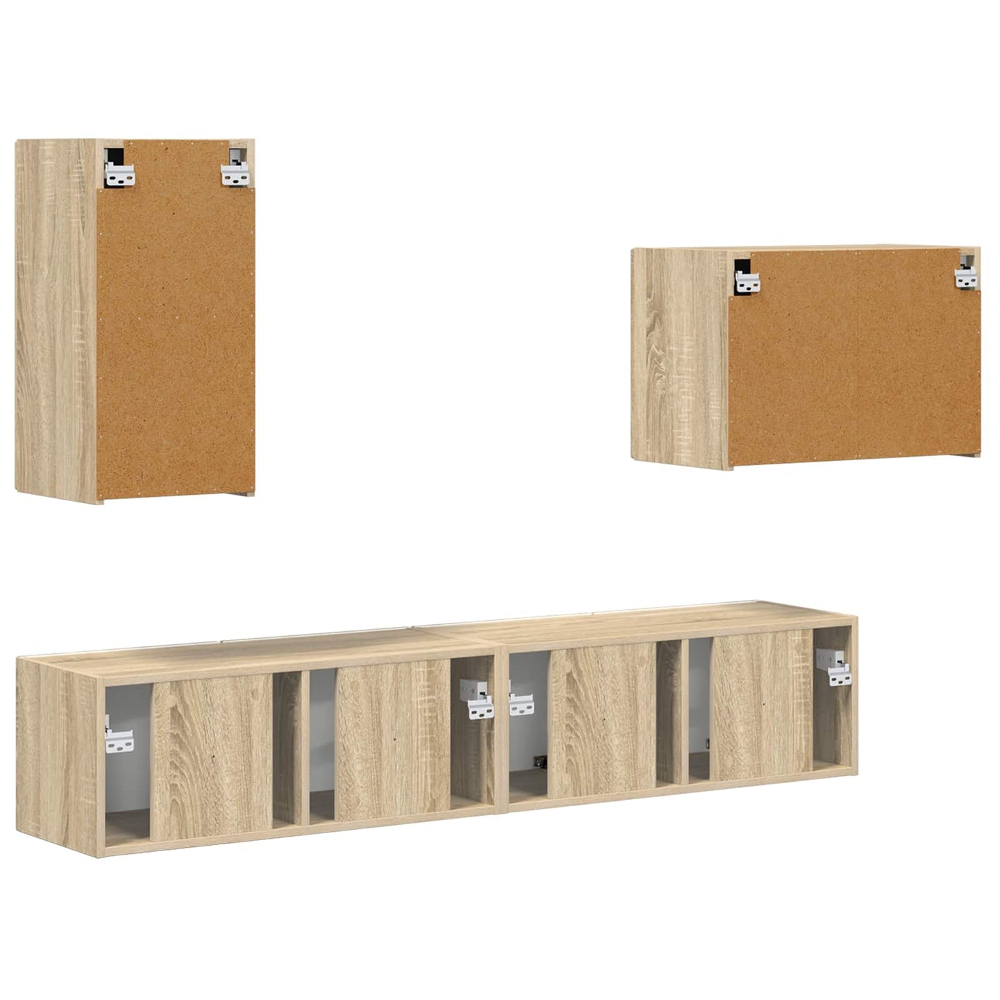 TV Wall Cabinet Set 4 pcs Sonoma Oak Engineered Wood