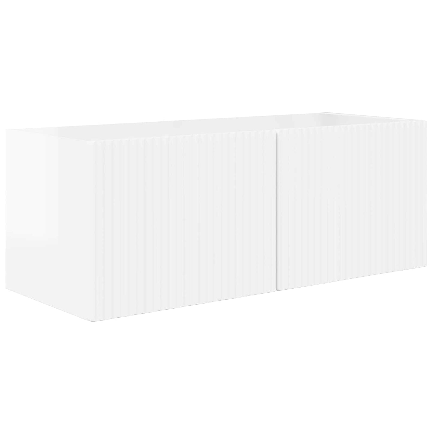 TV Wall Cabinet Set 4 pcs High Gloss White Engineered Wood