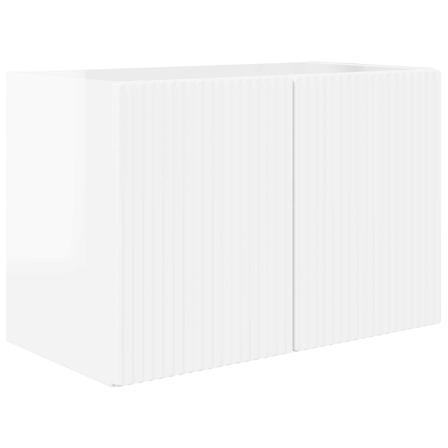 TV Wall Cabinet Set 4 pcs High Gloss White Engineered Wood