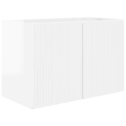 TV Wall Cabinet Set 4 pcs High Gloss White Engineered Wood