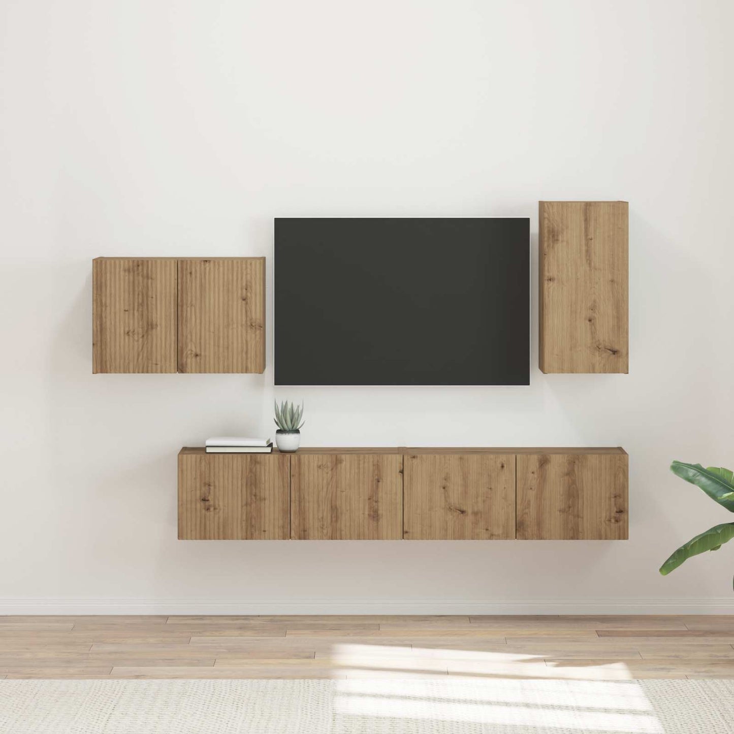 TV Wall Cabinet Set 4 pcs Artisan Oak Engineered Wood