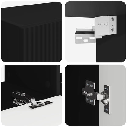 TV Wall Cabinet Set Wall-mounted 6 pcs Black