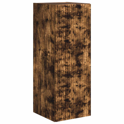 TV Wall Cabinet Set Wall-mounted 6 pcs Smoked Oak