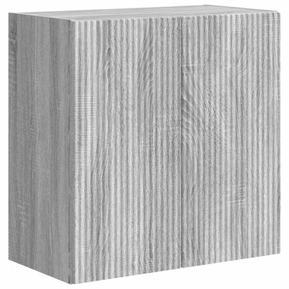 TV Wall Cabinet Set Wall-mounted 6 pcs Grey Sonoma